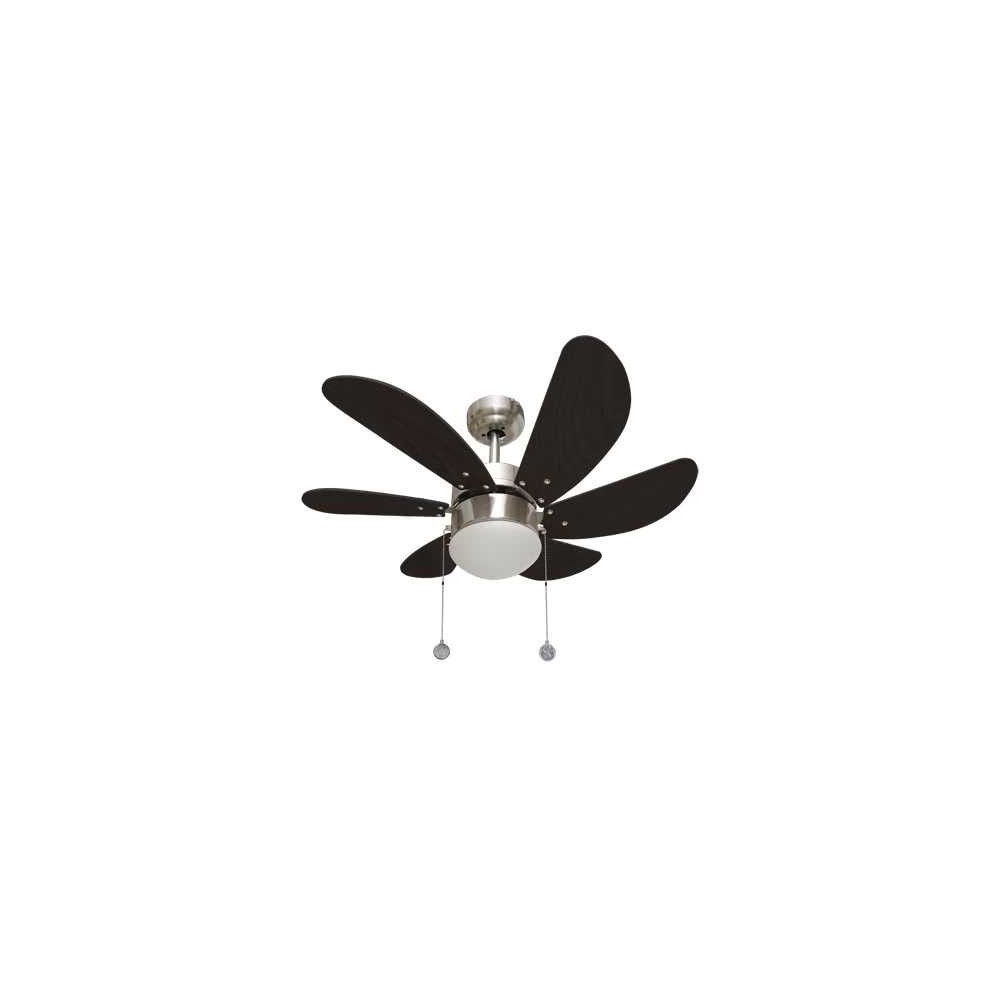Nickel Dolphin Ventilateur 6 Asps Wengue 77cm.