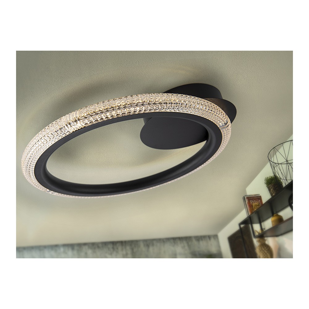 Plafon modèle RING noir led Dimable Schuller