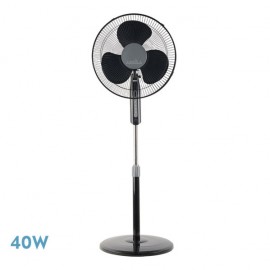 Black Etesium Foot Ventilator 3 speeds 40w Oscillating 3 White Asps Regx43x40 Cm