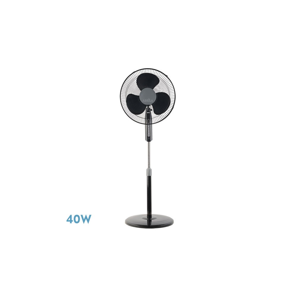 Black Etesium Foot Ventilator 3 speeds 40w Oscillating 3 White Asps Regx43x40 Cm