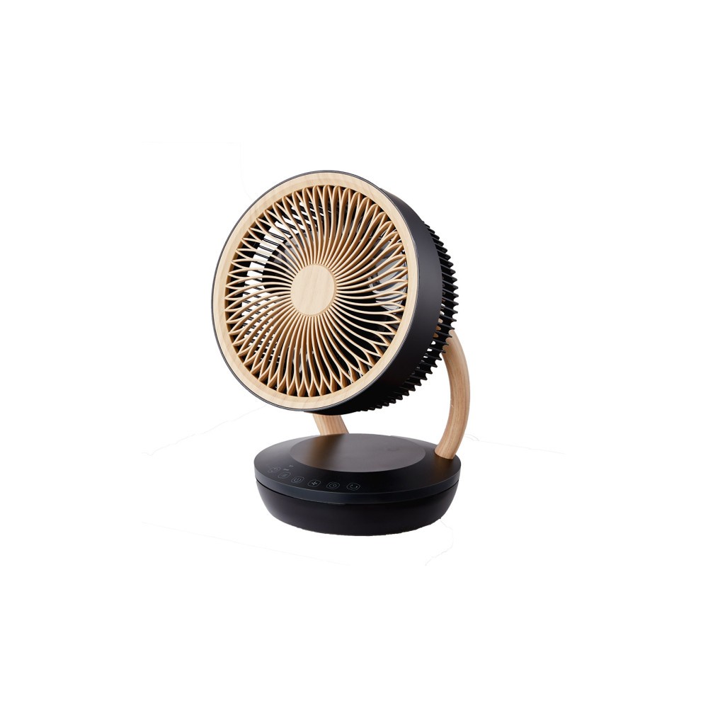 Ventilateur de table Nightingale noir/bois 45 W 3 vitesses 3 ASP Télécommande, minuterie, tactile 35,7 x 25,5 x 19,3 cm