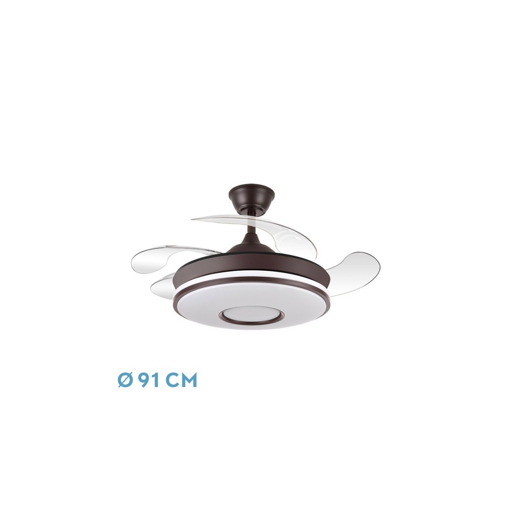 Ventilator Dc Dani Mini 59w Marron 4asp 91d 6980lm 3000-4000-6000k Reg.Intensity Remote, Memory, Timer