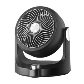 Ventilateur de table Cartago noir/argent 40 W, 3 vitesses, 3 pales fixes et rotatives, réglable, 28,3 x 25,7 x 19 cm