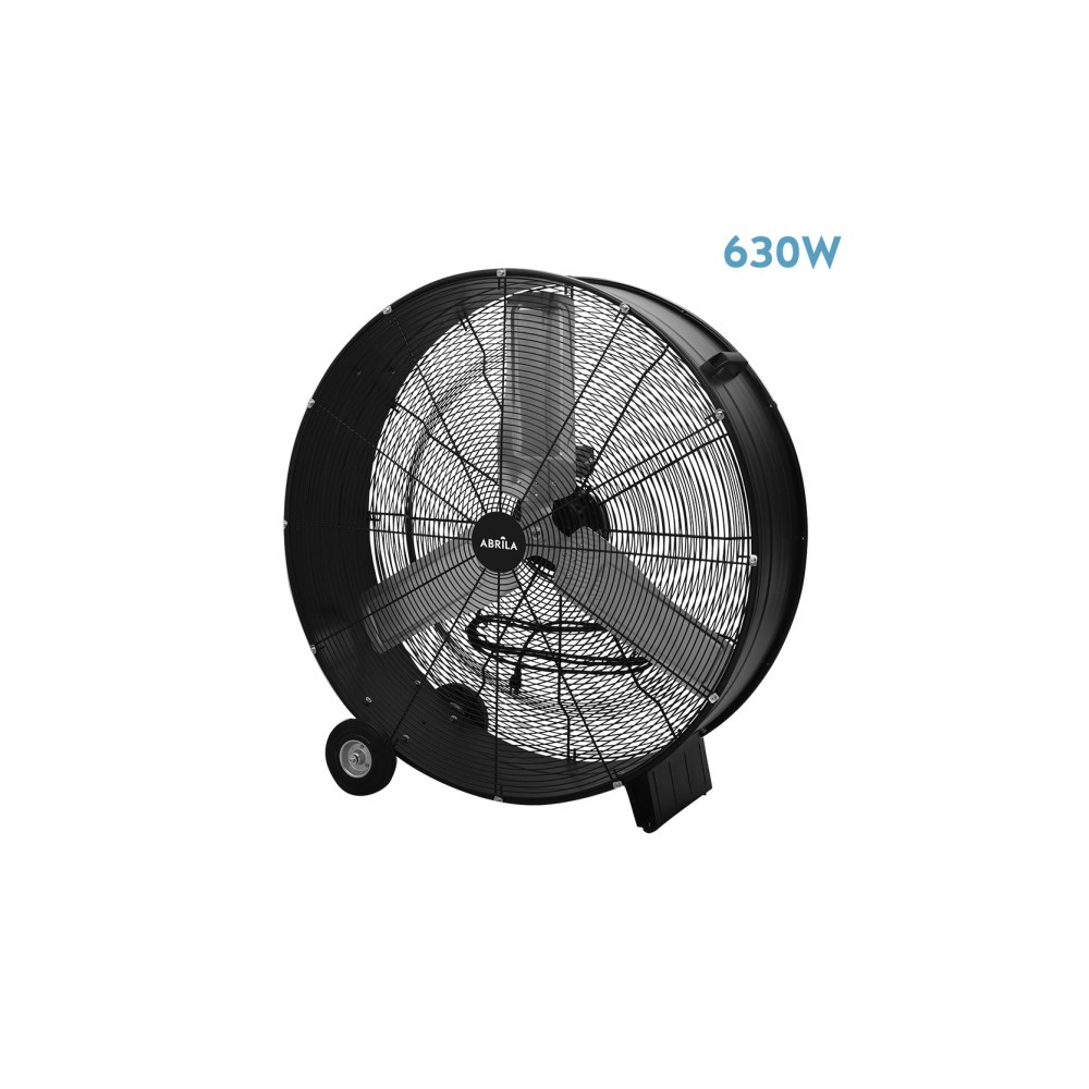 Ventilateur industriel Maximum 630w Noir 97.6d 2 vitesses 3 pales Roues aluminium 100x97.6x42cm