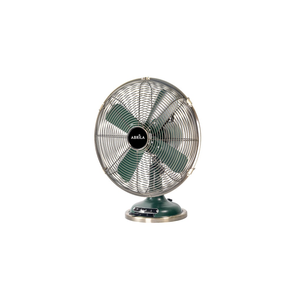 Ventilador Sobremesa Capitolio Oliva/cuero 37w 3velocidades 4asp Fijo Y Rotatorio 42x35x27cm