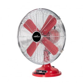 Ventilateur de table Capitolio rouge/chrome 37 W 3 vitesses 4 pales fixes et rotatives 42 x 35 x 27 cm
