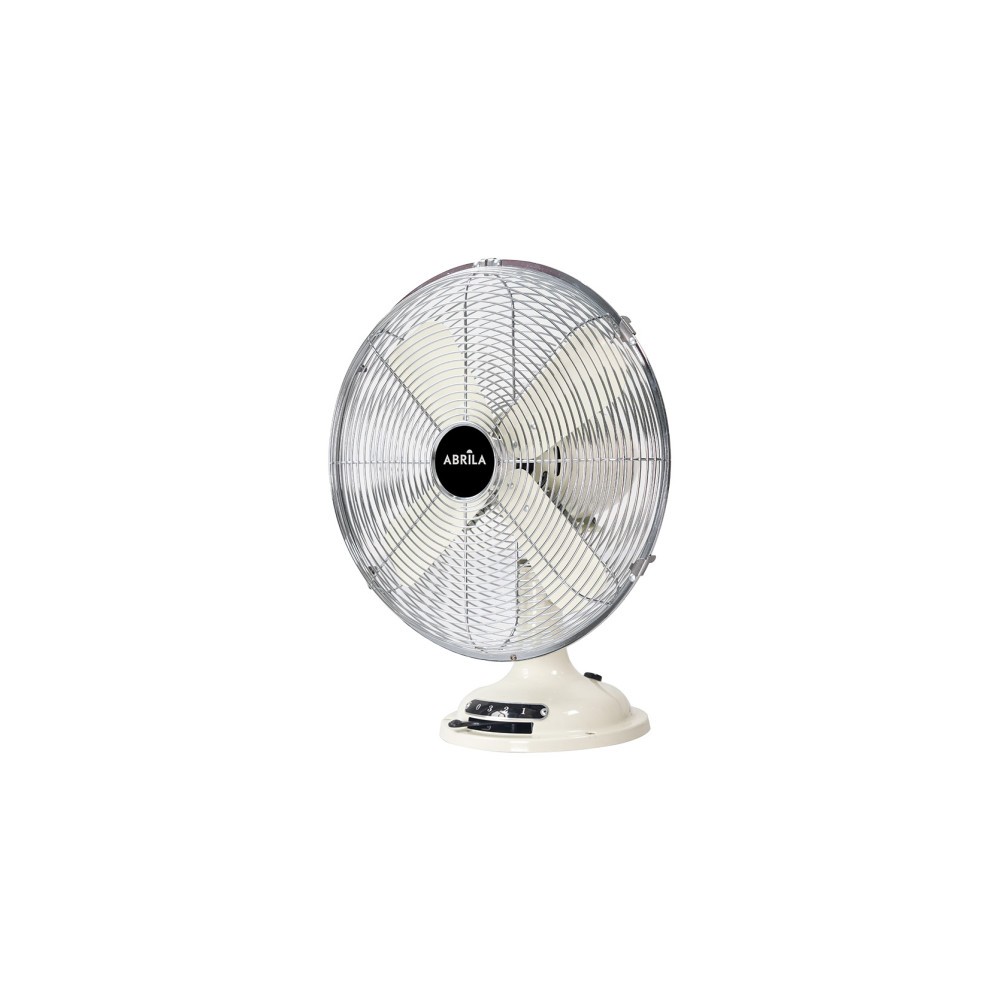 Ventilateur de table Capitolio Crème/Chrome 37 W 3 vitesses 4 pales fixes et rotatives 42 x 35 x 27 cm