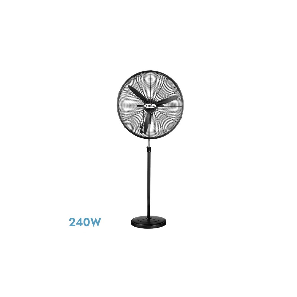 Ventilador De Pie Industrial Tormenta Negro 3velocidades 240w 3aspas Fijo Y Rotatorio Regx71x71 Cm