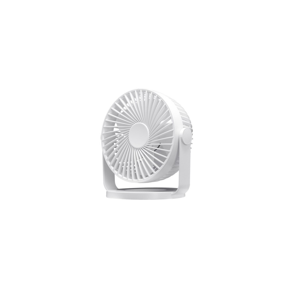 Mini ventilateur de bureau Brittany White 5 W, 3 vitesses et 1 vitesse, rechargeable par USB, réglable, 5 pales, 17 x 15 x 11,5 