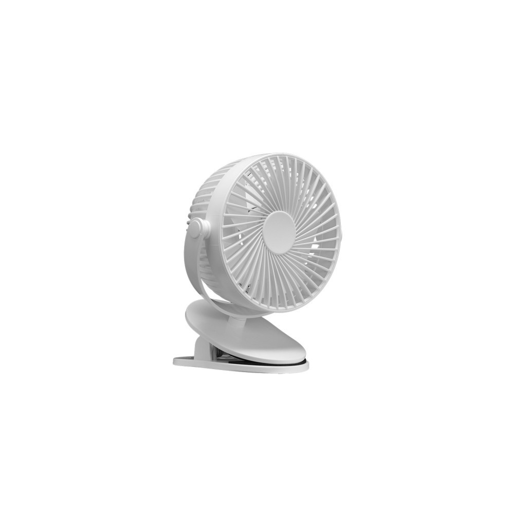 Supermesa fan C/pinza Peñaafiel White 5w 3+1vel Rechargeable Feeding Usb 5aspas Motor Dc 18x16x13cm Inalambrico