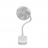 Ventilador Sobremesa C/pinza Sines Blanco 5w 3+1velocidades Recargable Alimen.usb 5asp Motor Dc 36x12,5x11,5cm Inalambrico