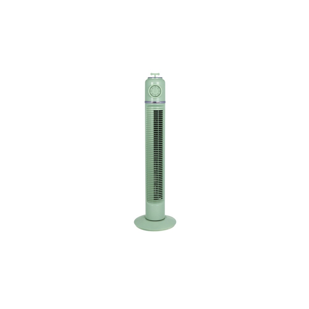 Ventilador Torre Huracan Verde 45w 3velocidades Temporizador  Fijo Y Rotatorio 75x22x22cm