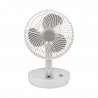 Inalambrico Fan Supermesa White Pacheco/gris 5w 3vel Rechargeable C/luz, Alim.usb, Orientable 3aspas 29x19x16cm