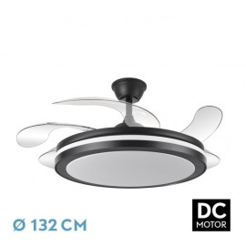 Ventilateur Dc Sparta Maxi 80w 10255lm Noir 132d 5asp 3000-4000-6000k Remoto+temporizer+memory