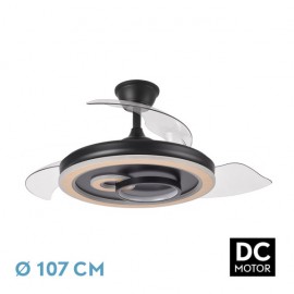 Ventilateur Dc Sultan 59w Black/wood 3asp.107d 6980lm 3000-4500-6500k Reg.intensity+memory + timer