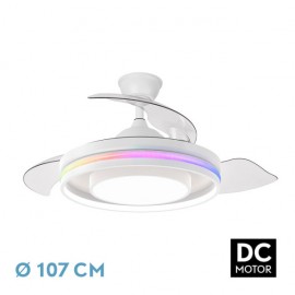 Ventilateur Dc Pitufo 59w White/haya 3asp107d 6980lm Rgb +3000-4500-6500k Reg.intensity+memo+temporiz