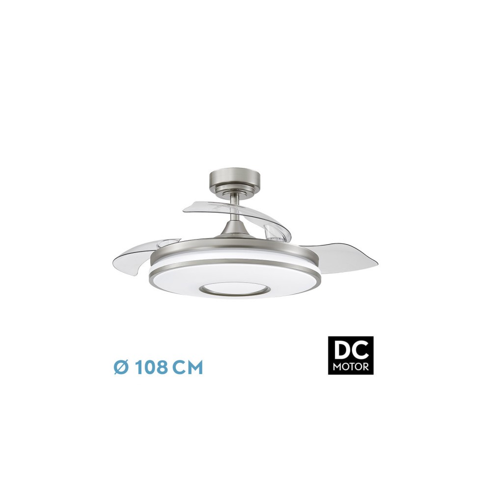 Ventilador Dc Dani 72w 7200lm Niqu 3asp.6vel108d 3000-4000-6000k Remoto+memoria+tempor 24