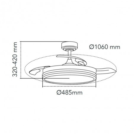 DC DECO White Deck Ceiling Fan Dyed CCT adjustable and timer AkunaDecor