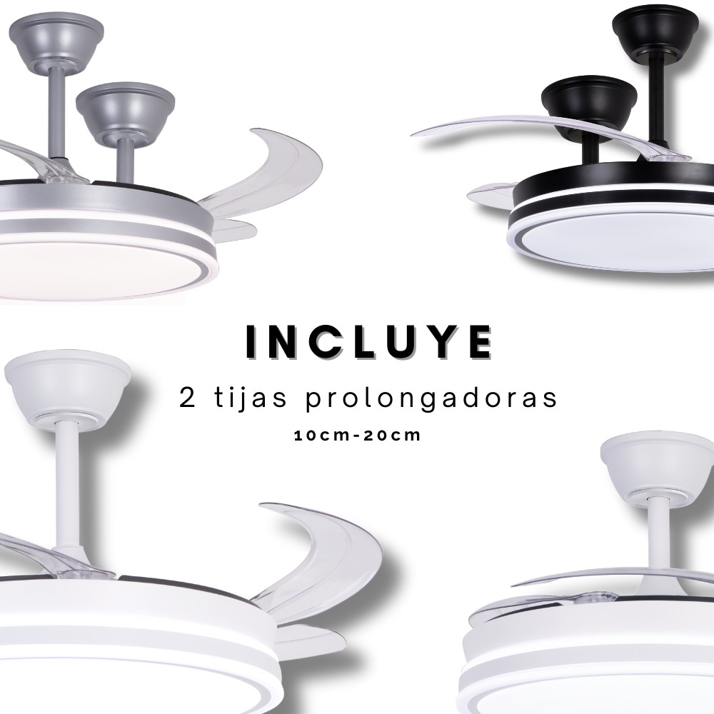 DC DECO White Deck Ceiling Fan Dyed CCT adjustable and timer AkunaDecor