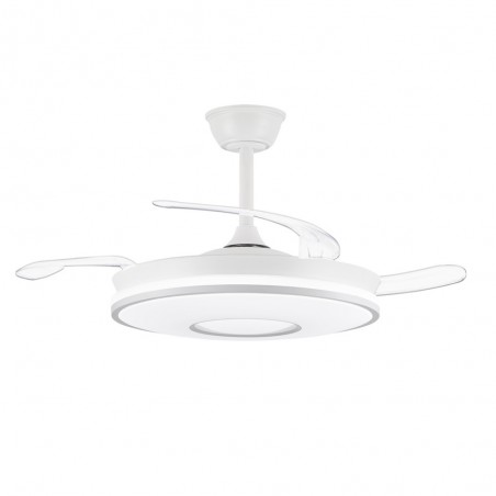DC DECO White Deck Ceiling Fan Dyed CCT adjustable and timer AkunaDecor