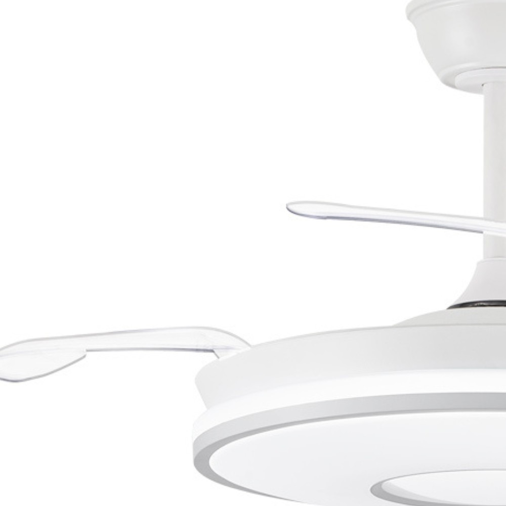 DC DECO White Deck Ceiling Fan Dyed CCT adjustable and timer AkunaDecor