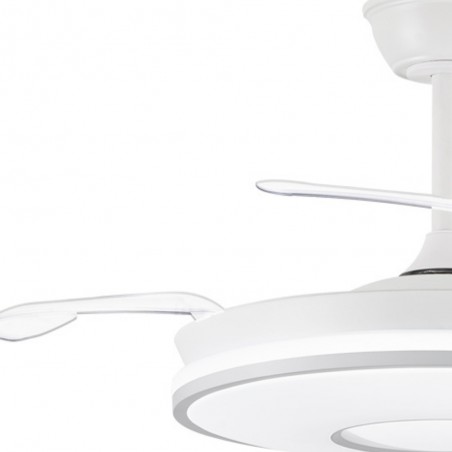 DC DECO White Deck Ceiling Fan Dyed CCT adjustable and timer AkunaDecor