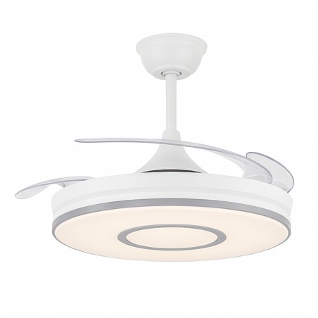 DC DECO White Deck Ceiling Fan Dyed CCT adjustable and timer AkunaDecor