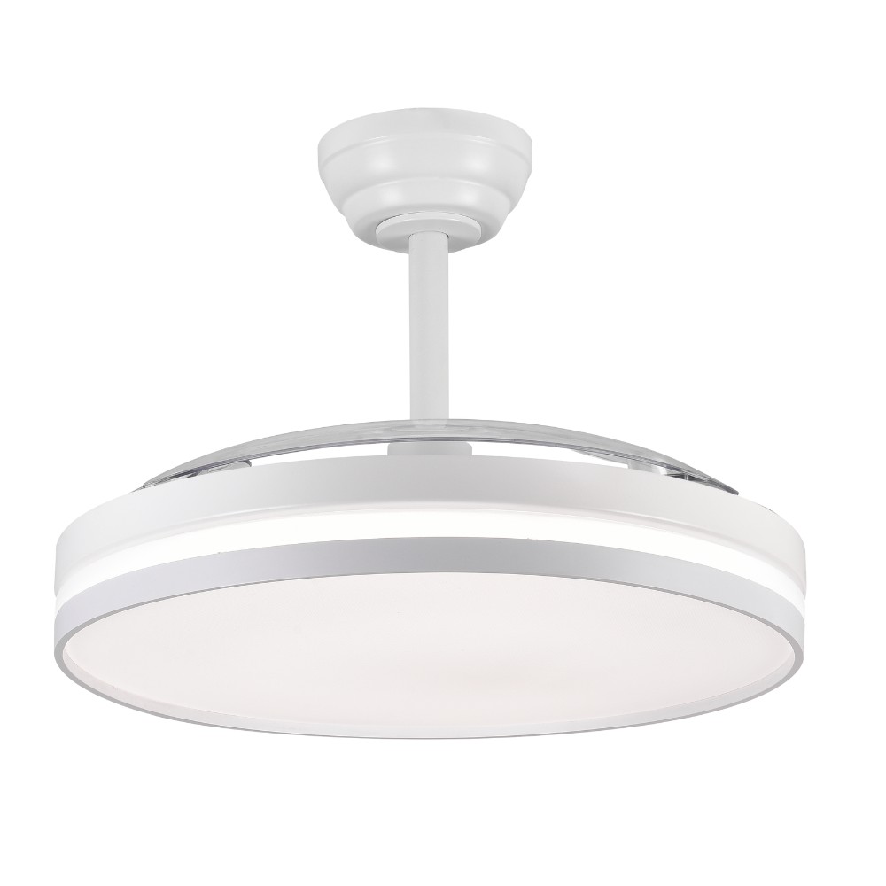 DC Eplus Ceiling Ventilator White 72W dropdown blades 3 temperatures timer and memory 7920 lumens AKUNADECOR