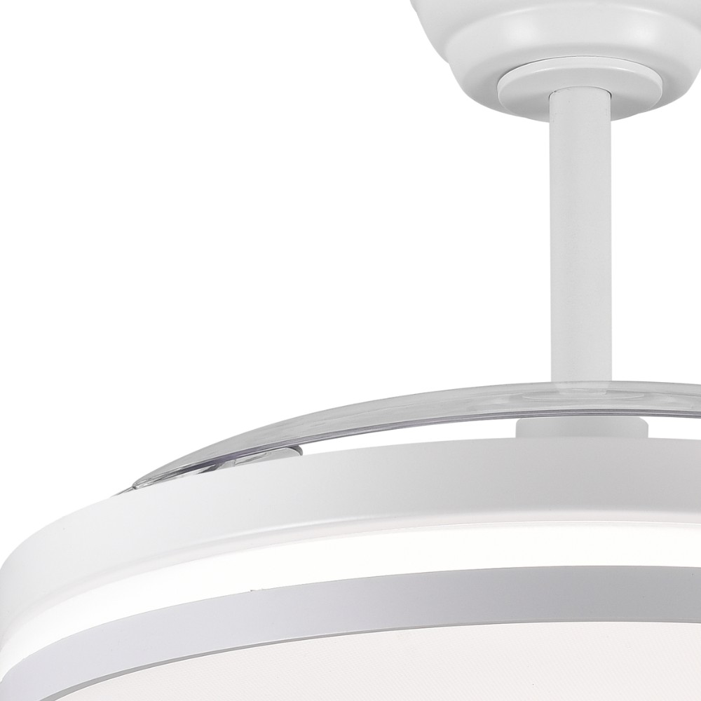 DC Eplus Ceiling Ventilator White 72W dropdown blades 3 temperatures timer and memory 7920 lumens AKUNADECOR