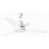 Ventilateur de plafond Technologie LED TIGA BLANCO 132cm, lames transparentes, 3 vitesses et télécommande.