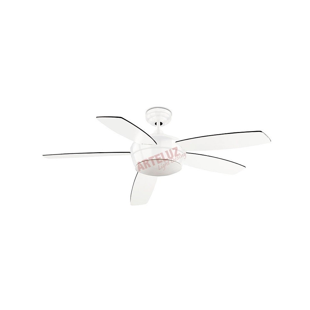 Grande ventilatore da soffitto modello SAMAL 132cm bianco 5 pale. Telecomando incluso.