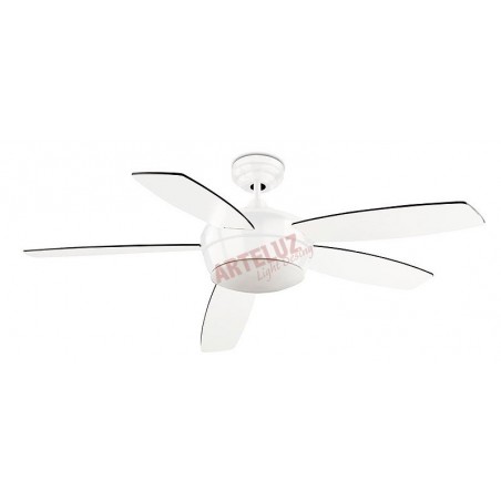 Grande ventilatore da soffitto modello SAMAL 132cm bianco 5 pale. Telecomando incluso.