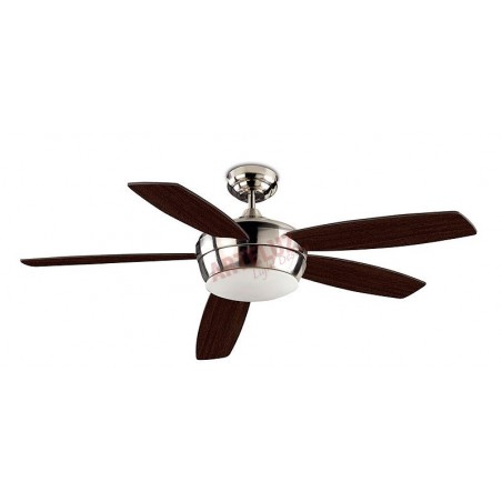 Large ceiling fan model SAMAL 132cm nickel 5 blades. Remote control included.