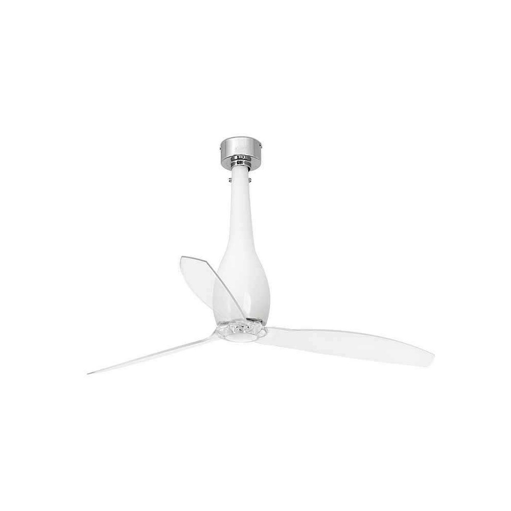 Ventilateur de plafond modèle Eterfan blanc brillant, pas de lumière, moteur DC FARO