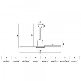 Fan Lighthouse ECO INDUS Ø120CM BLANCO 3 PALAS