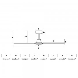 Novedad Faro MOREA extragrande avec moteur DC MARRON 3 PALAS