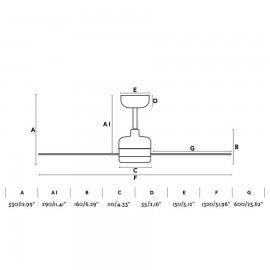 Nuova Faro NU senza luce 1320MM BIANCO 3 PALE