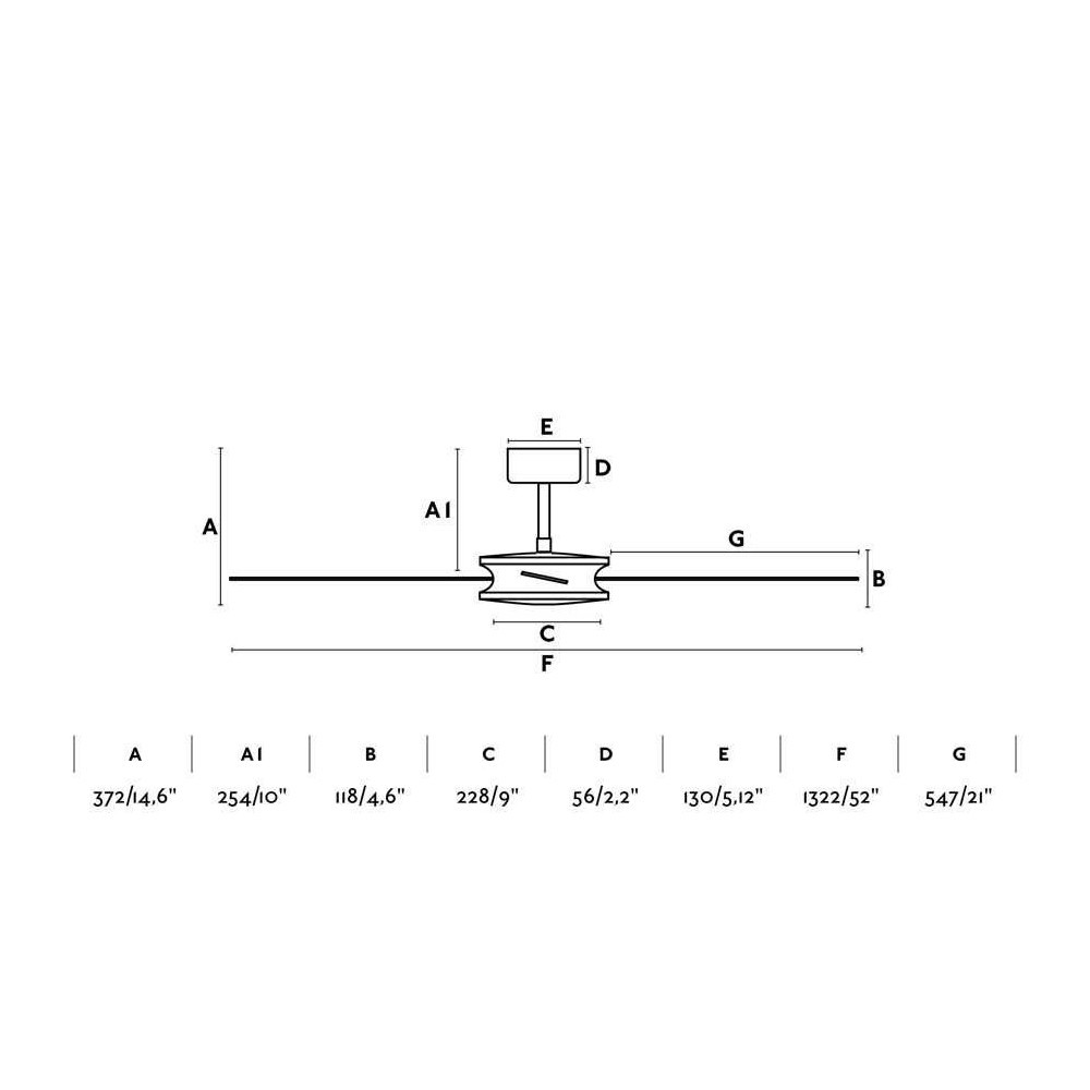New Lighthouse ceiling fan model POLEA Ø1320 MM MARRON 4 PALAS