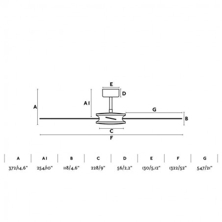 Nuovo ventilatore da soffitto di FARO modello PULEGGIA Ø1320 MM MARRONE 4 LAME
