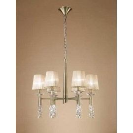 Lampada 6 Luci TIFFANY SERIES ANTIQUE FINISH Ottone