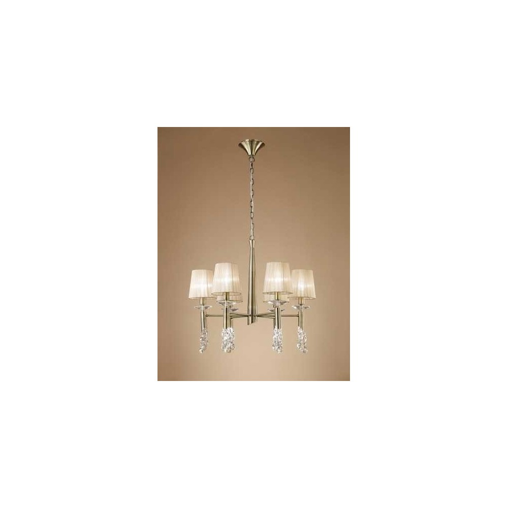 Lampada 6 Luci TIFFANY SERIES ANTIQUE FINISH Ottone