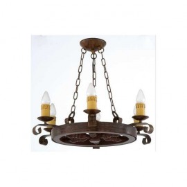 Lamp Rustico Rueda 5l 5xe27 60w(68x55