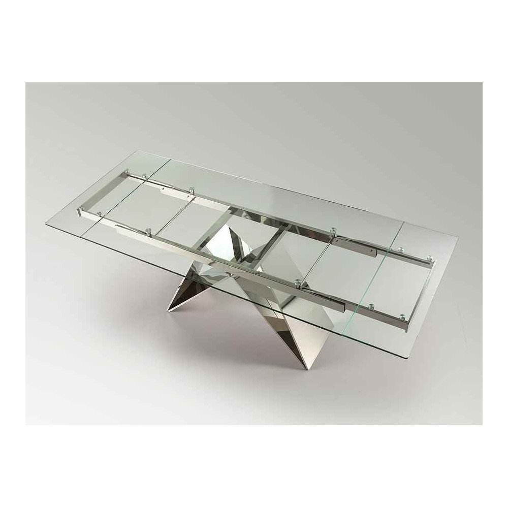 Table extensible Mika Mika Terminer Chrome Crystal Chrome SCHULLER